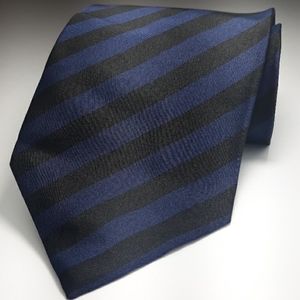 Giorgio Armani navy and black striped silk tie